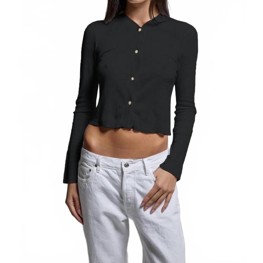 NEW ASHER chelsea button down cardigan in black